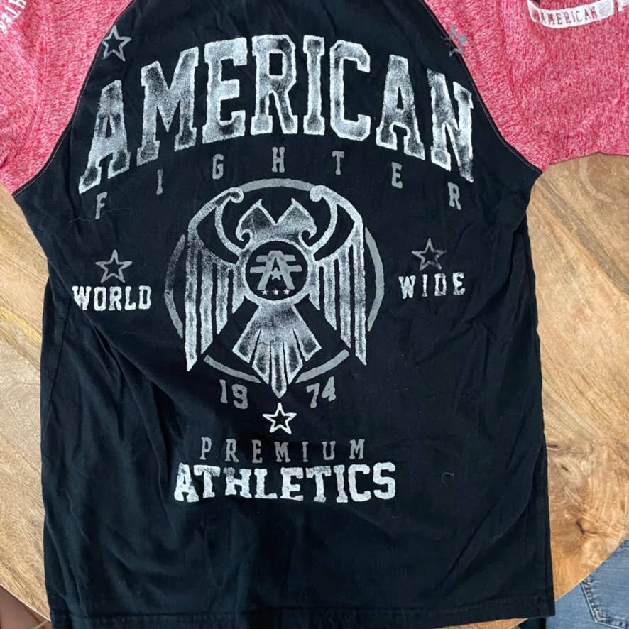 American Fighter Tee Size Small Black And Red